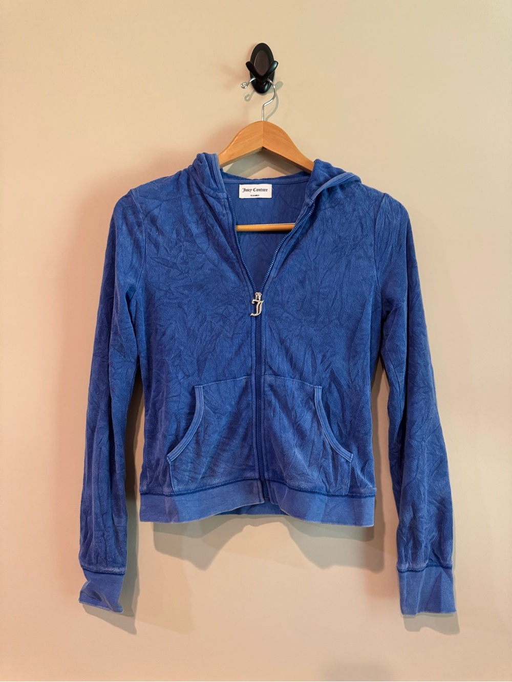 Vintage Juicy Couture Royal Blue Velour Zip Hoodie